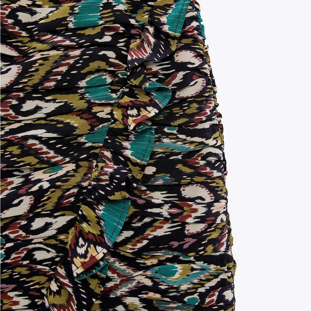 Ruffled Zara Multicolor Patterned Mini Skirt - image 6